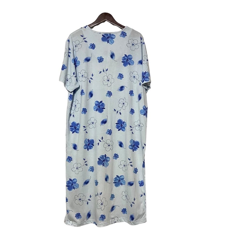 Vintage Night Gown Just my Size Long Night Gown Oversized Shirt Blue - Picture 9 of 15